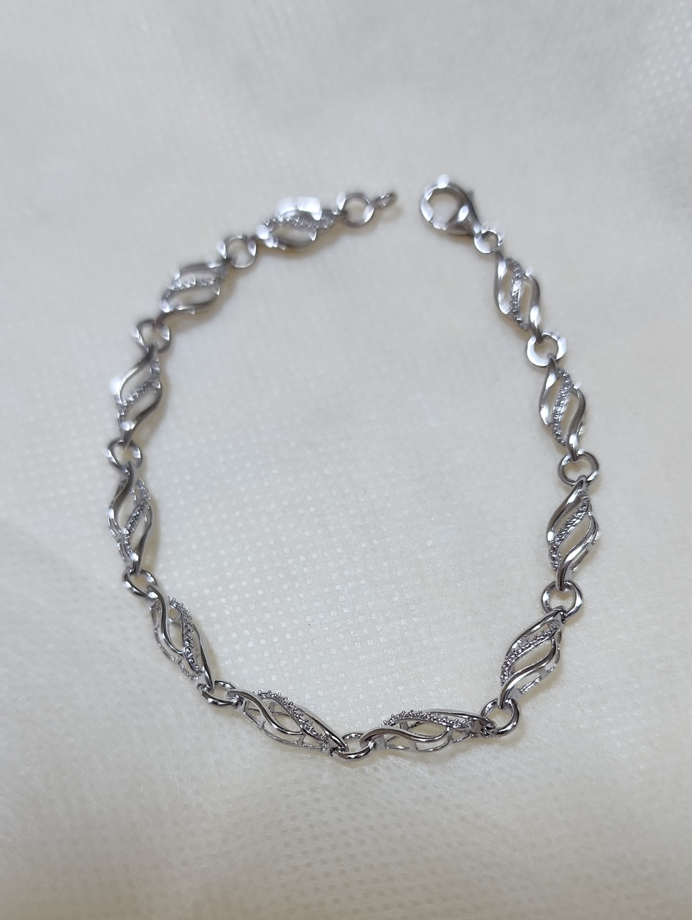 JWBR Elegant Sterling Silver With Diamonds‎ Tennis Style Bracelet